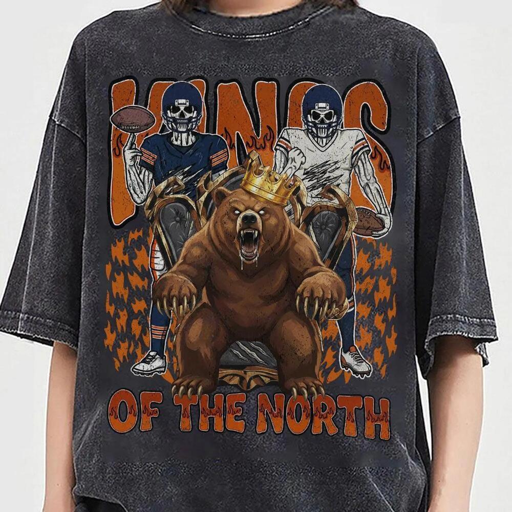Kings Of The North Chicago Skull Football Game Day S Shirt